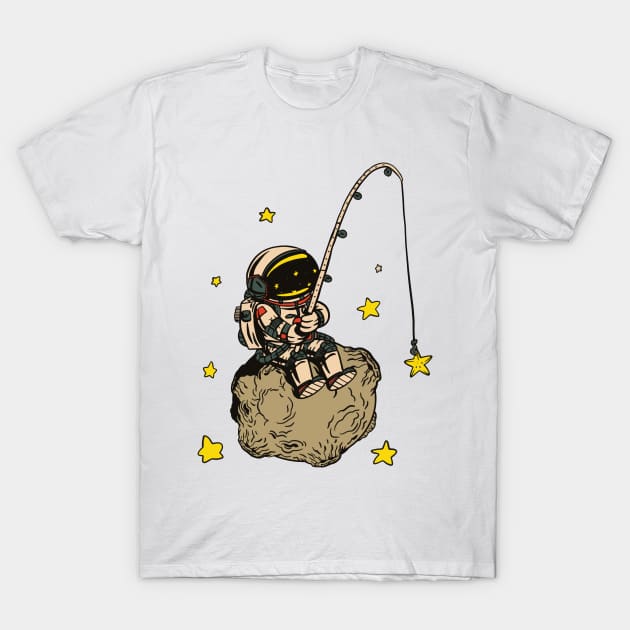 Fishing Astronaut T-Shirt by LR_Collections